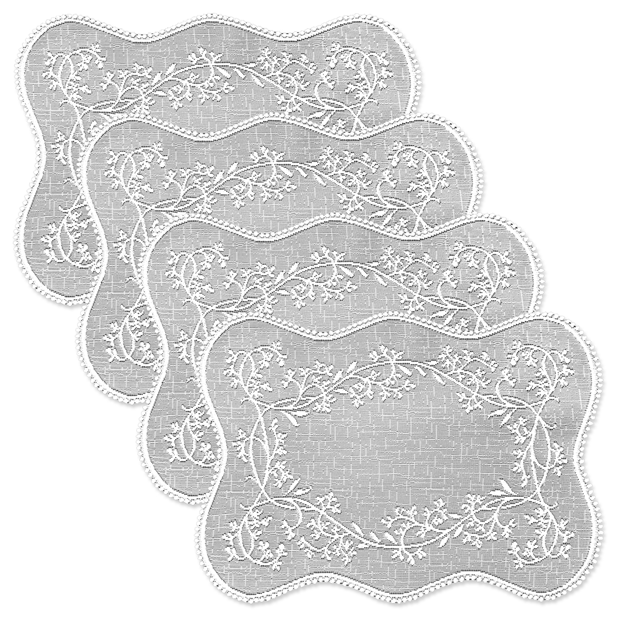 Heritage Lace SD-1420W-S 14 x 20 in. Sheer Divine Placemat - White - Set of 4