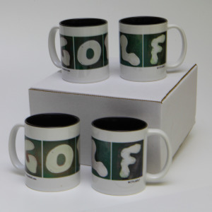 In the Sand Golf 11 Oz. Golf Mugs With Black Interior - Set Of 4