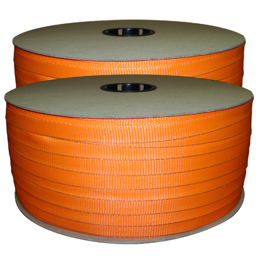 GourmetGalley 0.75 in. Orange Woven Polyester Strap, 1650 ft. Coil - 3000 lbs System Strength - 2 Rolls per Case