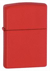 Zippo 233 Classic Plain Windproof Lighter with Matte - Red
