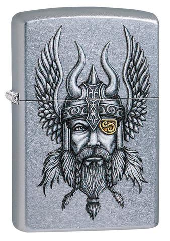 Zippo Manufacturing ZIP-29871 2019 One Eyed Viking Street Chrome Color Image Lighter