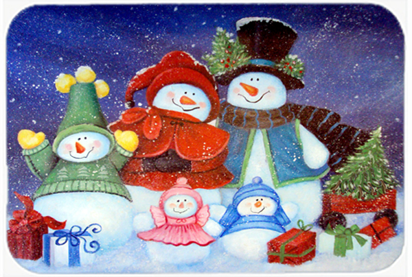 Caroline's Treasures PJC1080LCB Merry Christmas From Us All Snowman Glass Cutting Board- Large