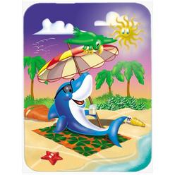 Caroline's Treasures APH2488LCB Dolphin Sunning on the Beach Glass Cutting Board, Large