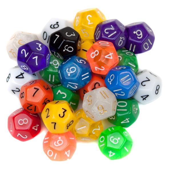 brybelly Bry Belly GDIC-1206 25 Pack of Random D12 Polyhedral Dice in Multiple Colors