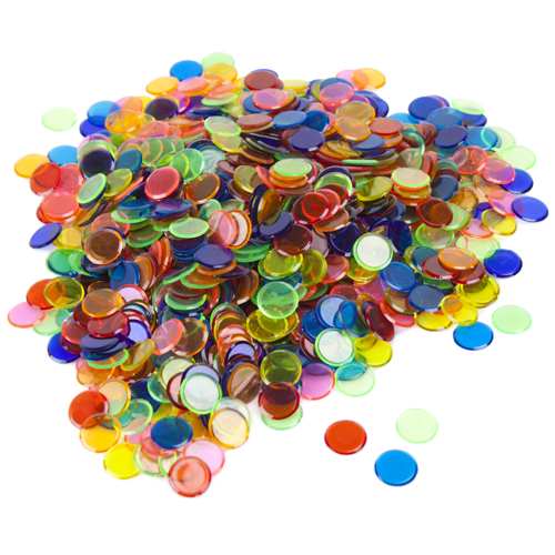 Brybelly Holdings GBIN-303 1000 Pack Mixed Colored Bingo Chips - 7 Different Colors