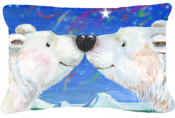 Caroline's Treasures CDCO0487PW1216 Polar Bears Polar Kiss by Debbie Cook Fabric Decorative Pillow
