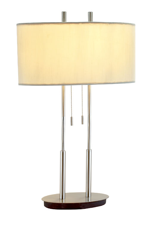 Adesso 4015 Duet Table Lamp Satin Steel 22