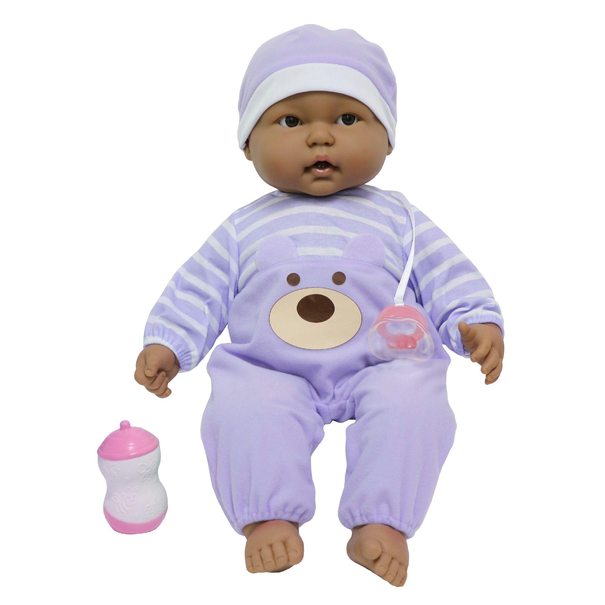 Dolls By Berenguer Lots to Cuddle Babies Hispanic Soft Body Baby Doll  Purple Outfit - 20 in.