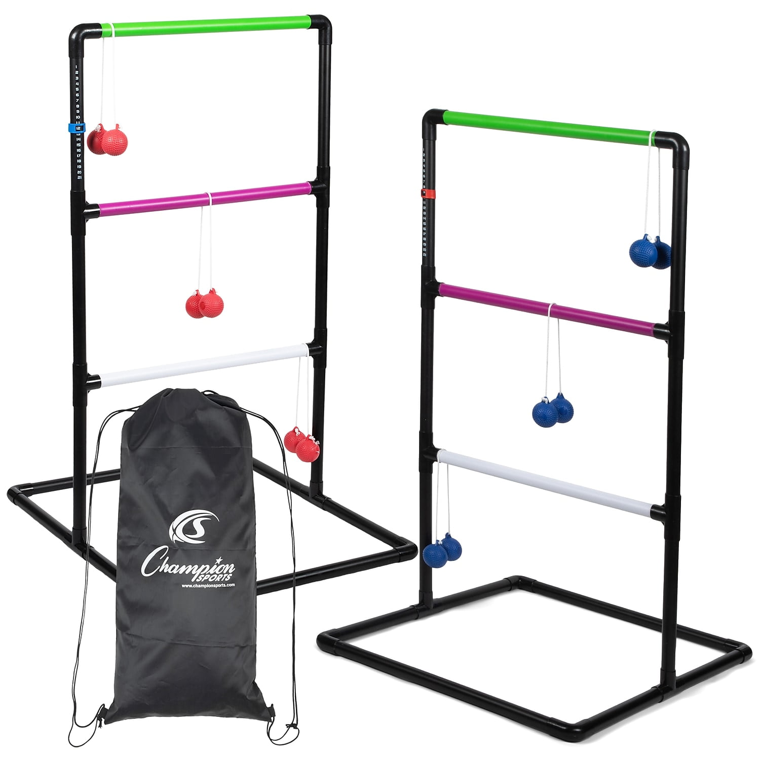 PerfectPitch Ladder Ball Golf Game Set&#44; Red & Royal Blue & Black