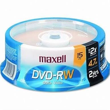MAXELL CORP. OF AMERICA 635117 Maxell® Dvd-Rw Rewritable Disc, 4.7 Gb, 2x, Spindle, Gold, 15/pack 635117