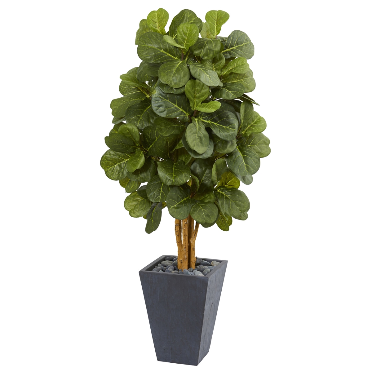 Nearly Natural 5713 5.5 ft. Fiddle Leaf Artificial Tree in Slate Planter