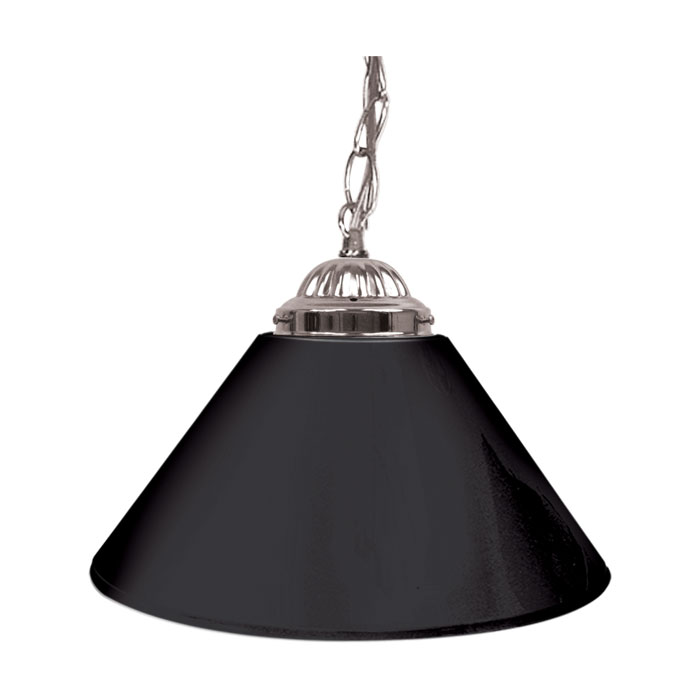 Trademark Global Plain Black 14 Inch Single Shade Bar Lamp - Silver hardware