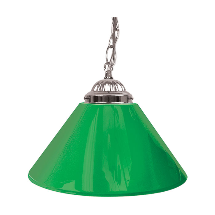 Trademark Global Plain Green 14 Inch Single Shade Bar Lamp - Silver hardware