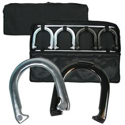 Trademark Global Inc Trademark Global Horseshoe Set- Full Outdoor Classic Horse Shoe Game Set with Easy to Carry Case 4 Metal Shoes 2 Poles
