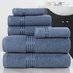Lavish Home 67-0016-B Cotton 100 Percent Hotel Towel Set&#44; Light Blue - 6 Piece