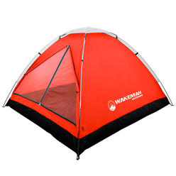 Wakeman 2-Person Tent, Water Resistant Dome Tent for Camping With Removable Rain Fly And Carry Bag, Lost River 2 Person Tent (Red/Gray)