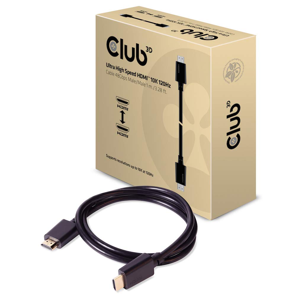 Club 3D CAC-1371 3.28 ft. 3D HDMI 2.1 Ultra High Speed Audio & Video Cable