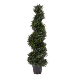 Trademark Global Inc Trademark 50-LG1114 4 ft. Tall Artificial Cypress Spiral Topiary Tree Potted Indoor or Outdoor UV Protection Trees in Pot