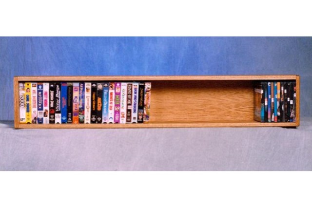 Wood Shed 108-4 W Solid Oak Wall or Shelf Mount DVD-VHS tape-Book Cabinet