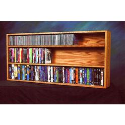Wood Shed 313-4 W Solid Oak Wall or Shelf Mount for CD and DVD-VHS tape-Book Cabinet