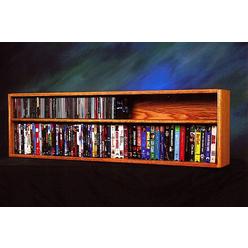 Wood Shed 211-4 W Solid Oak Wall or Shelf Mount for CD and DVD-VHS tape-Book Cabinet