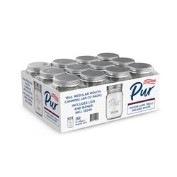 purmason 6028926 16 oz Regular Mouth Mason Jar, Pack of 12