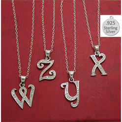 Designer Jewelry PT1239PX X LETTER in Sterling Charm Pendant Letter X on chain