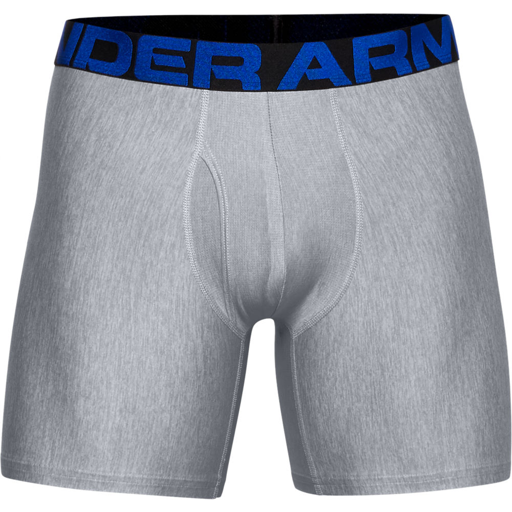 Inner Armour Under Armour 1363619408MD 6 in. Tech Boxer Briefs&#44; Academy & Mod Gray Heather - Medium - Pack of 2