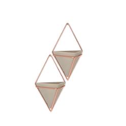 Umbra Trigg Hanging Planter Vase & Geometric Wall Decor Containers-for Succulents, Air, Mini Cactus, Faux Plants and More,