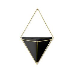 Umbra, Black/Brass Trigg Large Hanging Planter Wall Decor, for Displaying Small Plants, Pens and Pencils, Makeup Accessories