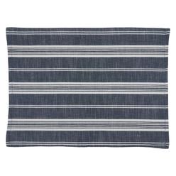 SARO LIFESTYLE SARO 5618.NB1420B 14 x 20 in. Oblong Striped Design Cotton Placemats  Navy Blue - Set of 4