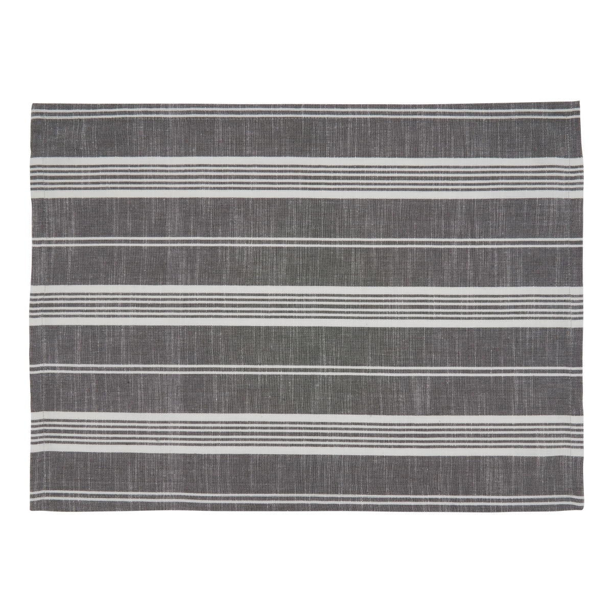 SARO LIFESTYLE SARO 5618.GY1420B 14 x 20 in. Oblong Striped Design Cotton Placemats  Grey - Set of 4