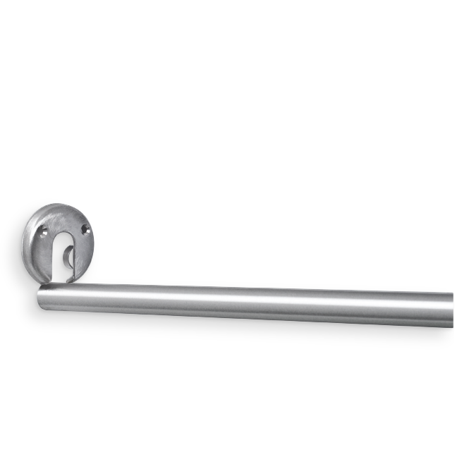 AJW UX1-E36 1 In. Diameter Shower Curtain Rod- 36 In. L - E-Type Flange