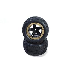 Black Zon BZN540095 Slyder Assembled ST Wheels & Tires&#44; Black & Gold
