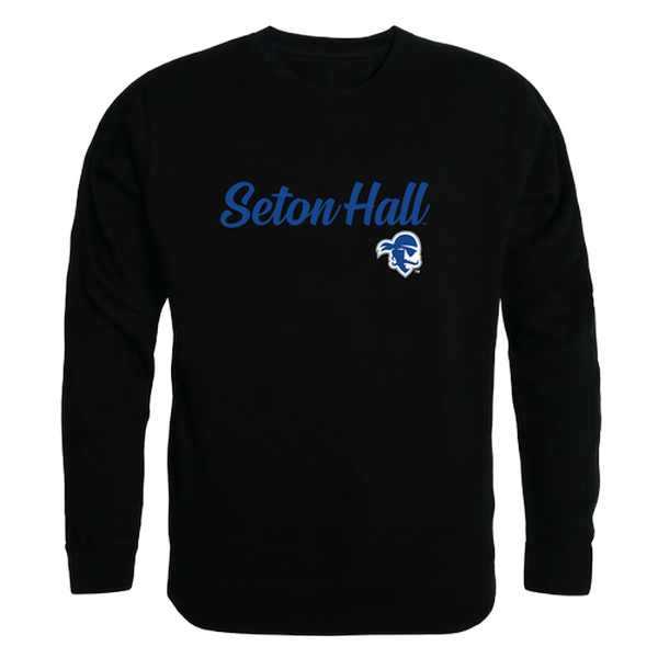 W Republic Products 556-147-BLK-02 Seton Hall University Script Crewneck T-Shirt&#44; Black - Medium