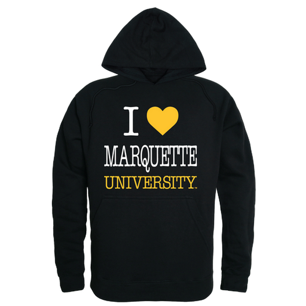 W Republic Products 553-130-BLK-03 Marquette University I Love Hoodie&#44; Black - Large