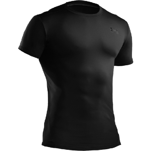 Inner Armour Under Armour 1216007001SM Tactical Compression Heatgear Tee, Black - Small
