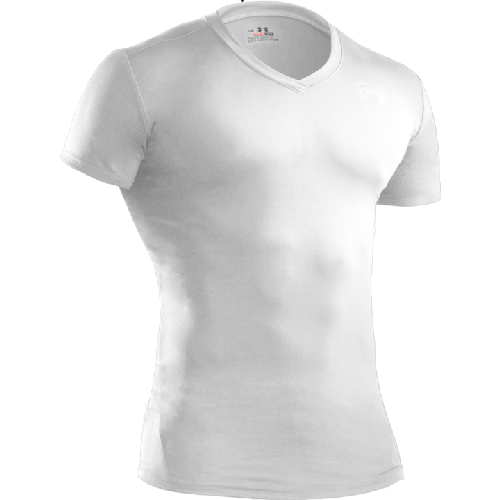Inner Armour Under Armour 1216010100MD Tactical V-Neck Compression Heatgear Tee, White - Medium