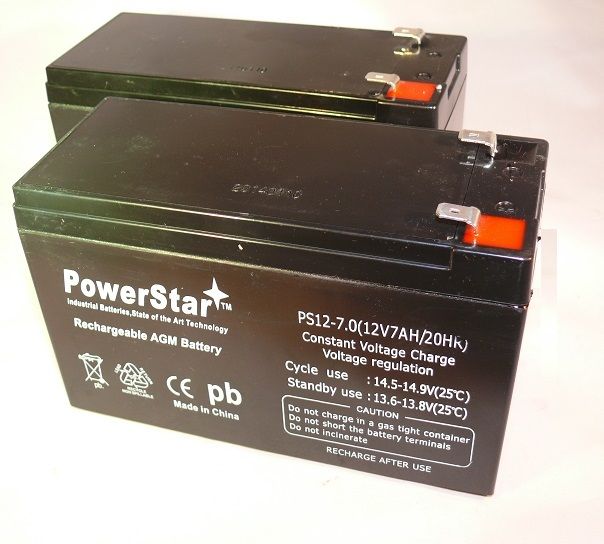 BatteryJack PowerStar PS12-7-2Pack15 Back UPS XS 1300VA BX1300LCD Replacement Battery 12V- 7Ah Batteries