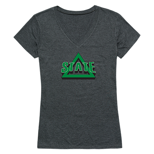 LogoLovers Womens Delta State University Cinder Tee&#44; Heather Charcoal - Small