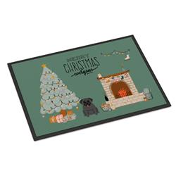Caroline's Treasures CK7569MAT 18 x 27 in. Black Pug Christmas Everyone Indoor or Outdoor Mat