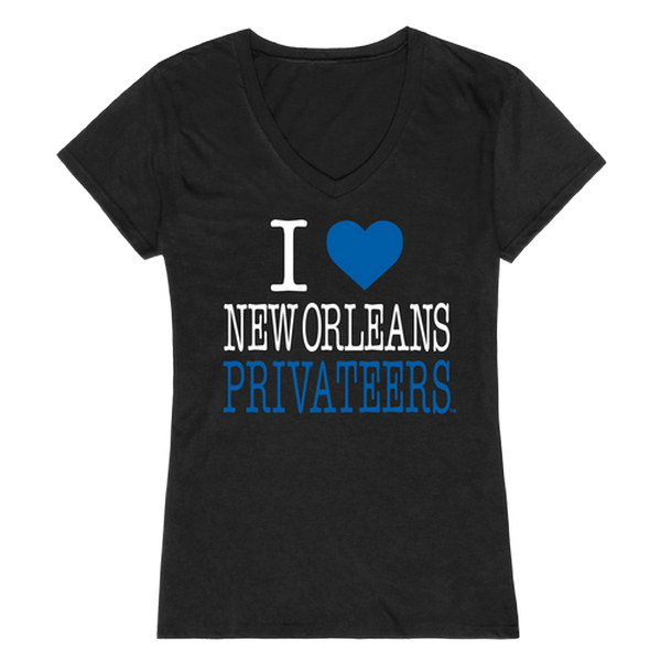 W Republic Products 550-349-BLK-04 University of New Orleans I Love Women T-Shirt&#44; Black - Extra Large