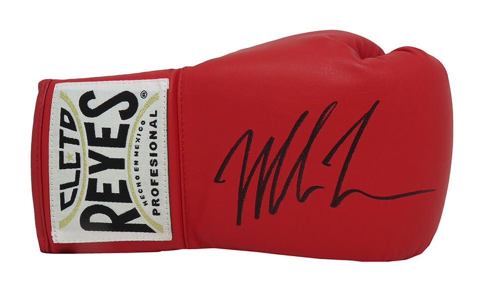 Schwartz Sports Memorabilia TYSGLV509 Mike Tyson Signed Cleto Reyes Boxing Glove, Red