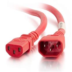 C2G 17559 8 ft. 14AWG Power Cord - IEC320C14 to IEC320C13 -Red
