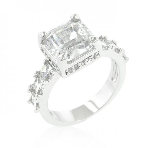 Icon Bijoux R07706R-C01-10 Asscher Cut Engagement Ring (Size: 10)