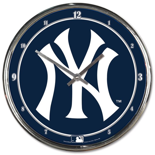 Wincraft New York Yankees Round Chrome Wall Clock