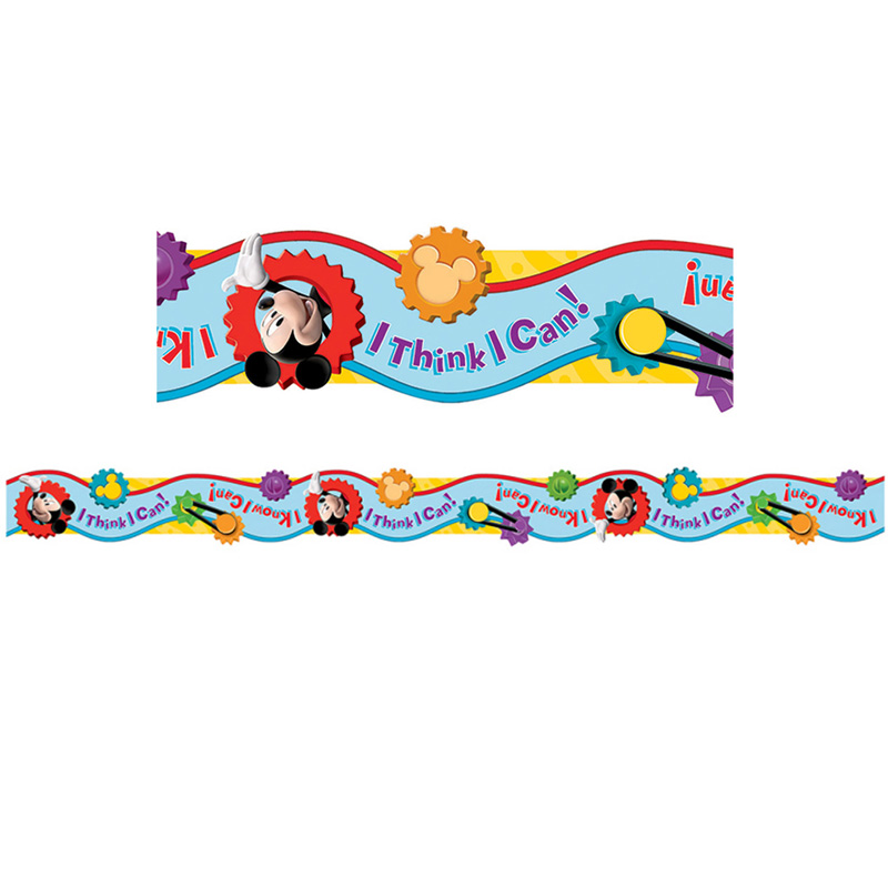 Eureka EU-845209-3 Mickey Mouse Clubhouse I Think I Can Extra Wide Die Cut Deco Trim - Pack of 3