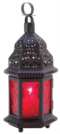 Zingz & Thingz 13245 Red Moroccan Candle Lantern