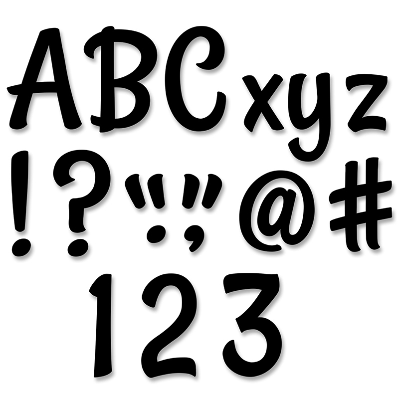 Creative Teaching Press CTP8573-3 Stylish Black Punch-Out Letters, 4 in. - Pack of 3