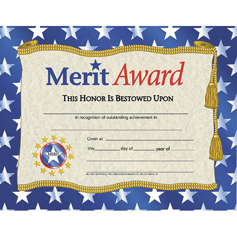 Flipside Hayes Publishing Merit Award Certificate, 8.5" x 11", 30 Per Pack, 3 Packs
